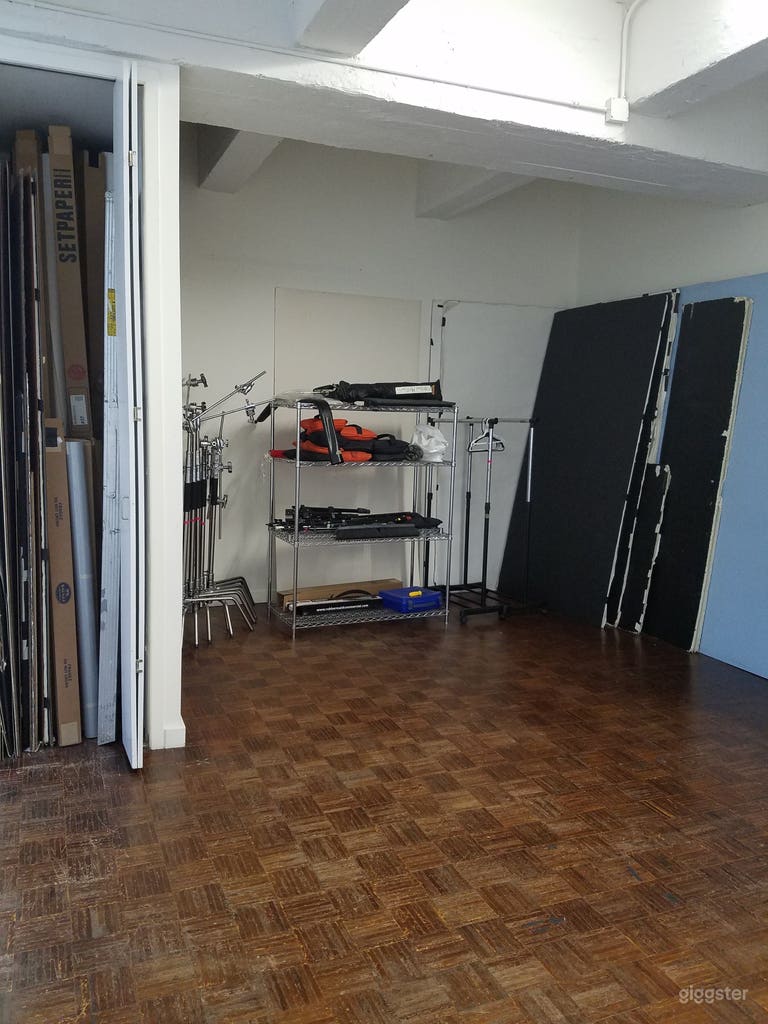  equipment; foam boards,c-stands,backdrops, tripods, continuous lights, poles, sand bags, and clamps. 