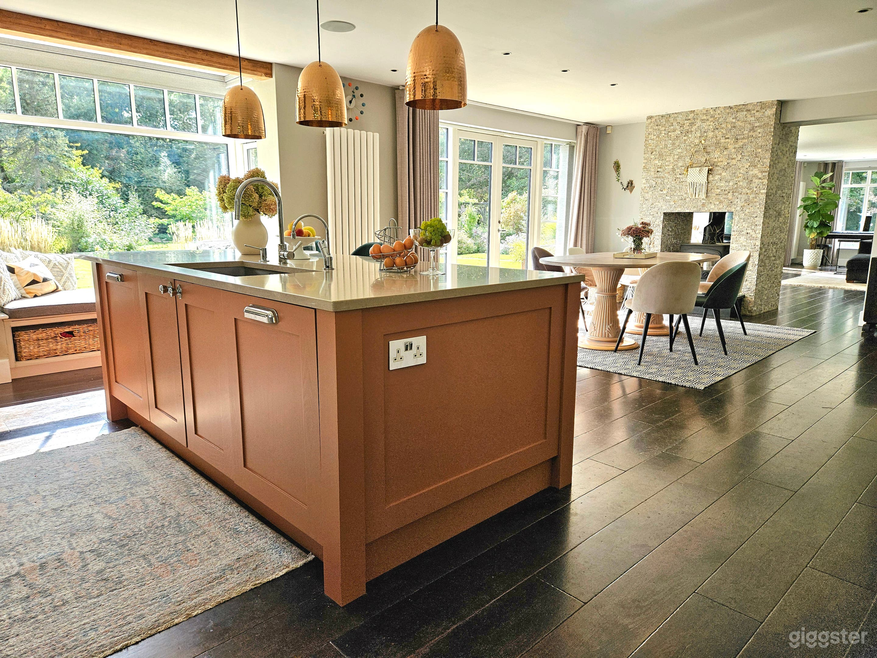 Kitchen island with dining room