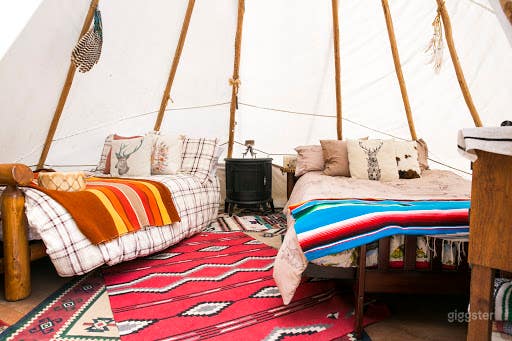 Amazing Large Tipi Glamping with Colorful Set Up Photo 2