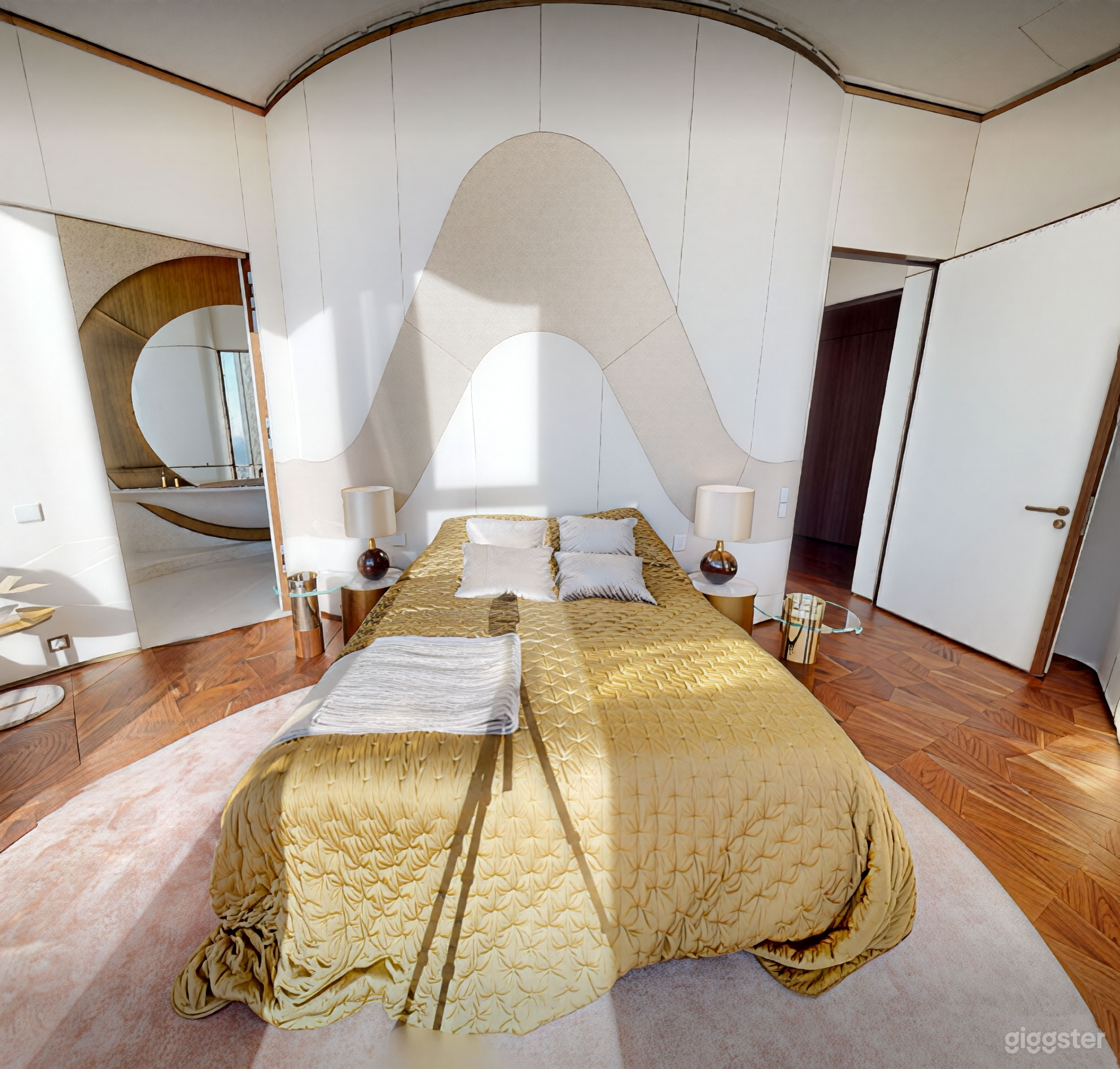 Heller & Eleganter Schlafzimmer-Produktionsraum Foto 3