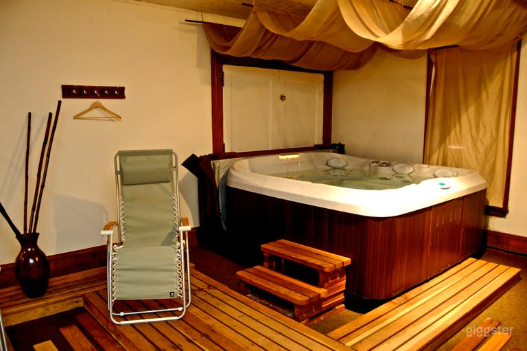  This second floor room, the Jacuzzi lounge, might be just the place for your scene or event.
 