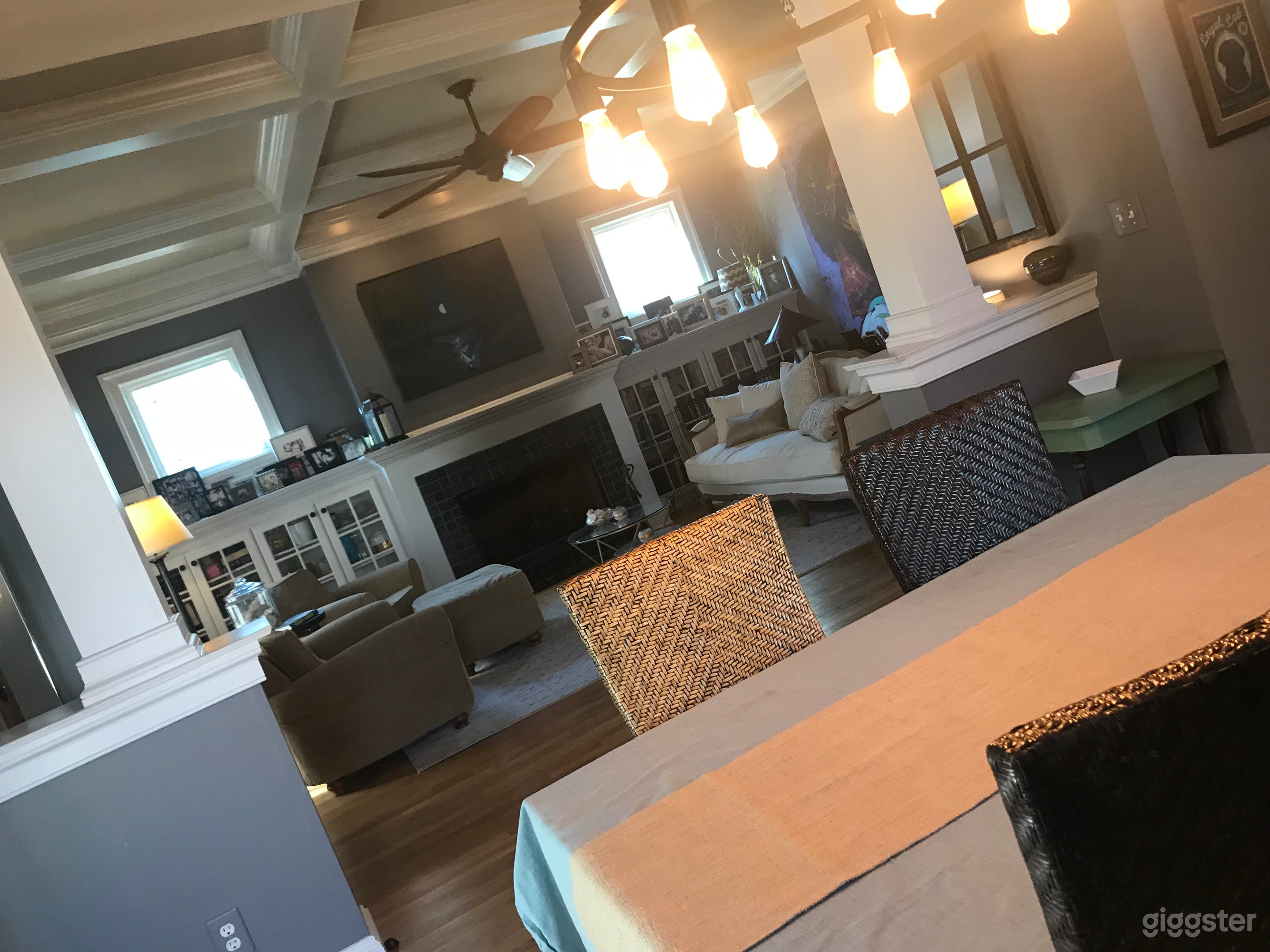 Formal dining room to living room (NOTE: dining room light fixture and furniture has been changed - see new photo)