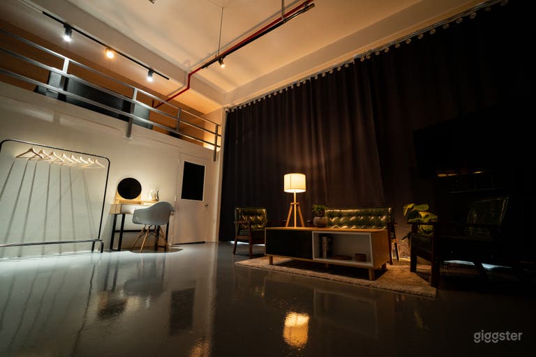  Makeup Table and Lounge Area with Blackout Curtains 