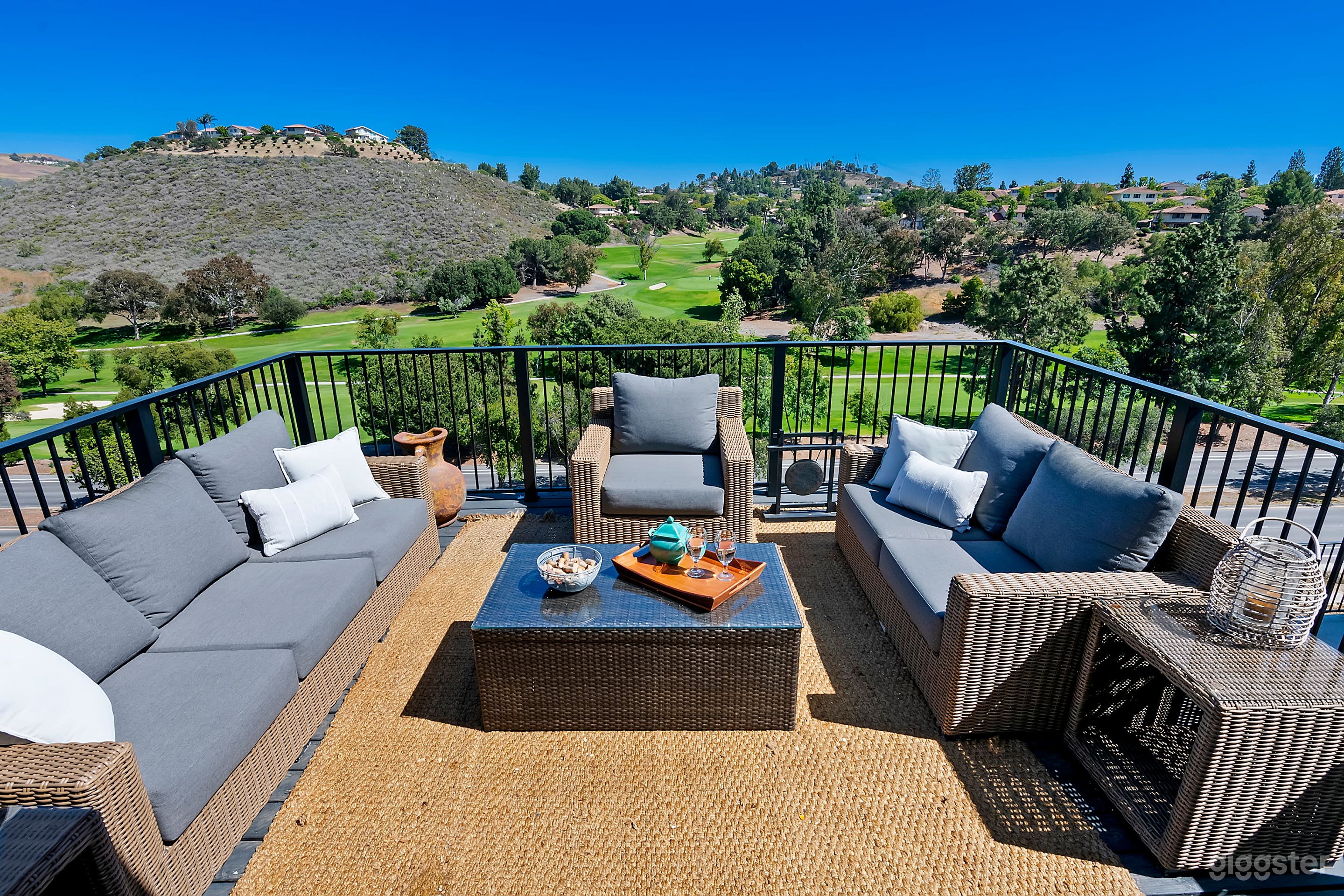 Amazing balcony off the back of the house has beautiful Golf Course View