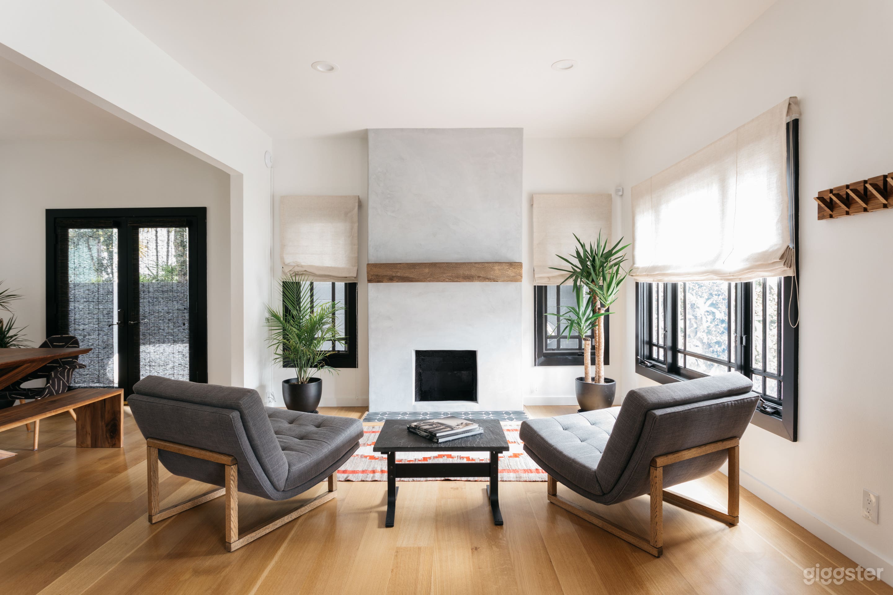 Fireplace and sitting area.
