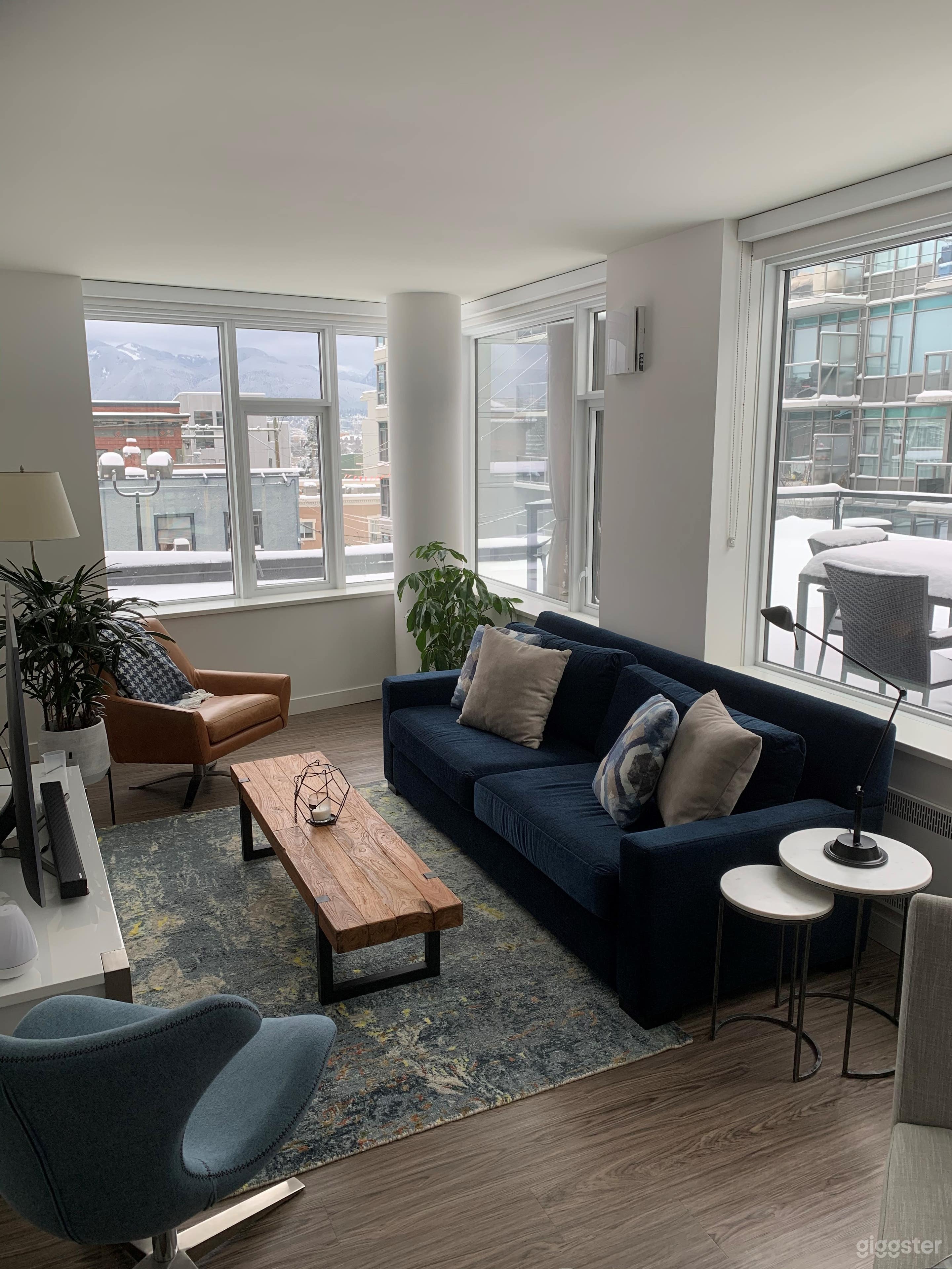 Open living concept.  West elm and RH furniture.