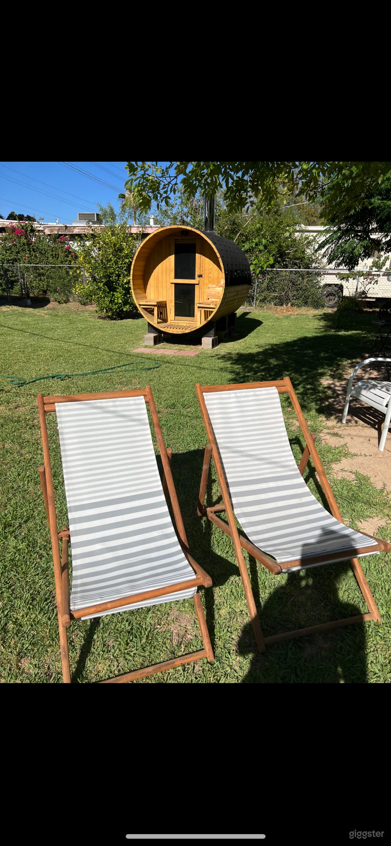  6 Person outdoor barrel sauna with wood-burning stove