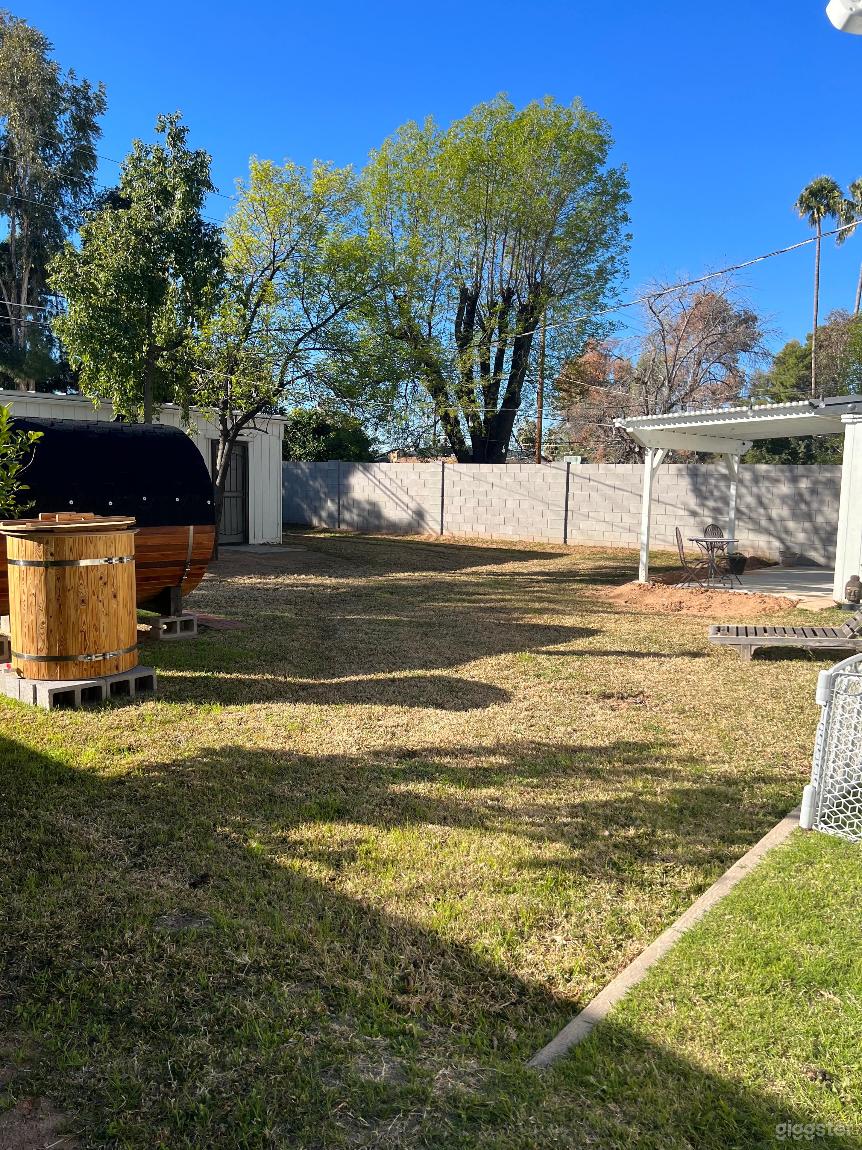 patio and outdoor shower