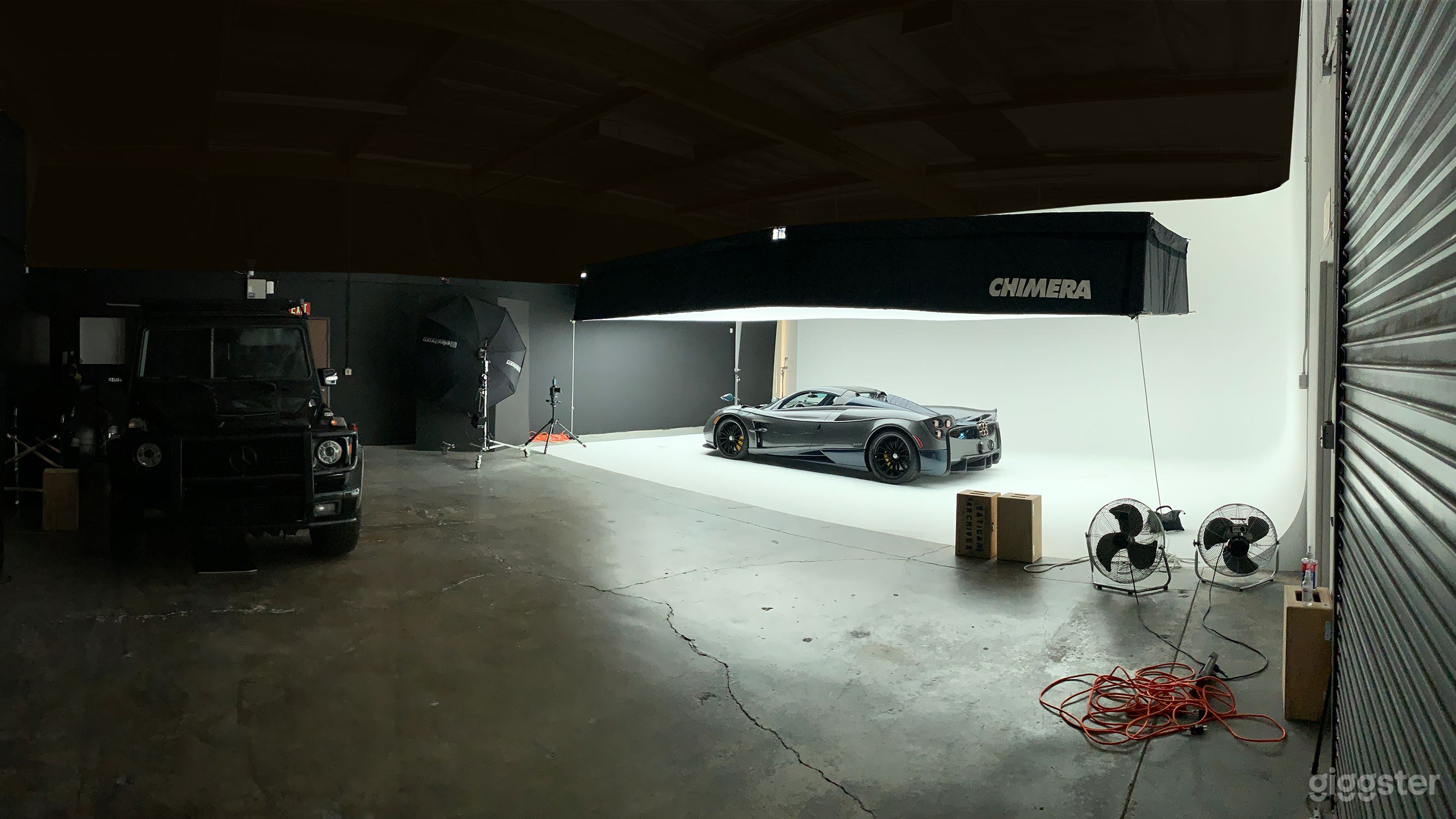 a View of our Chimera soft box that has been used on many automotive , music and fashion shoots.