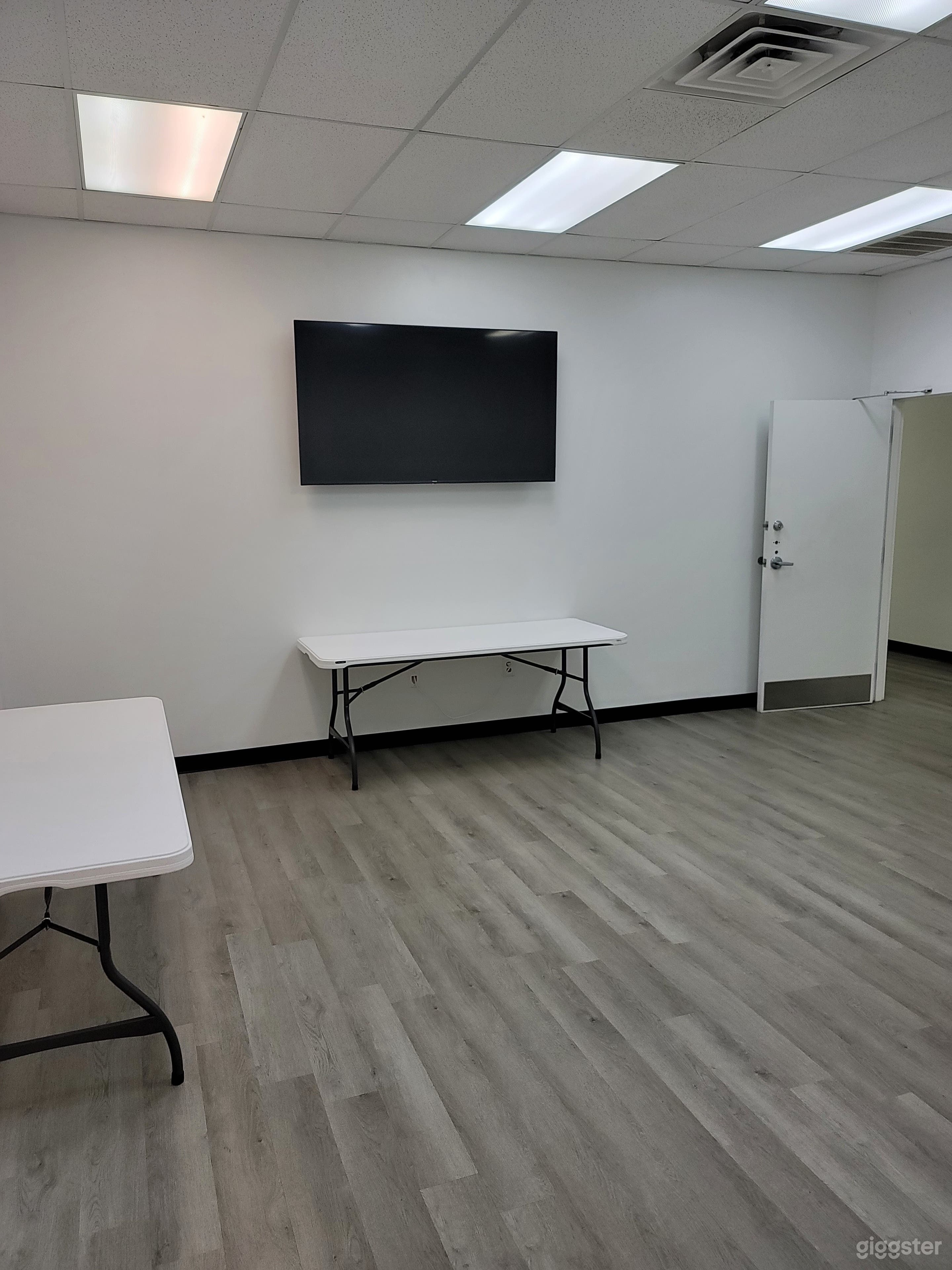 Overflow room with large LED screen