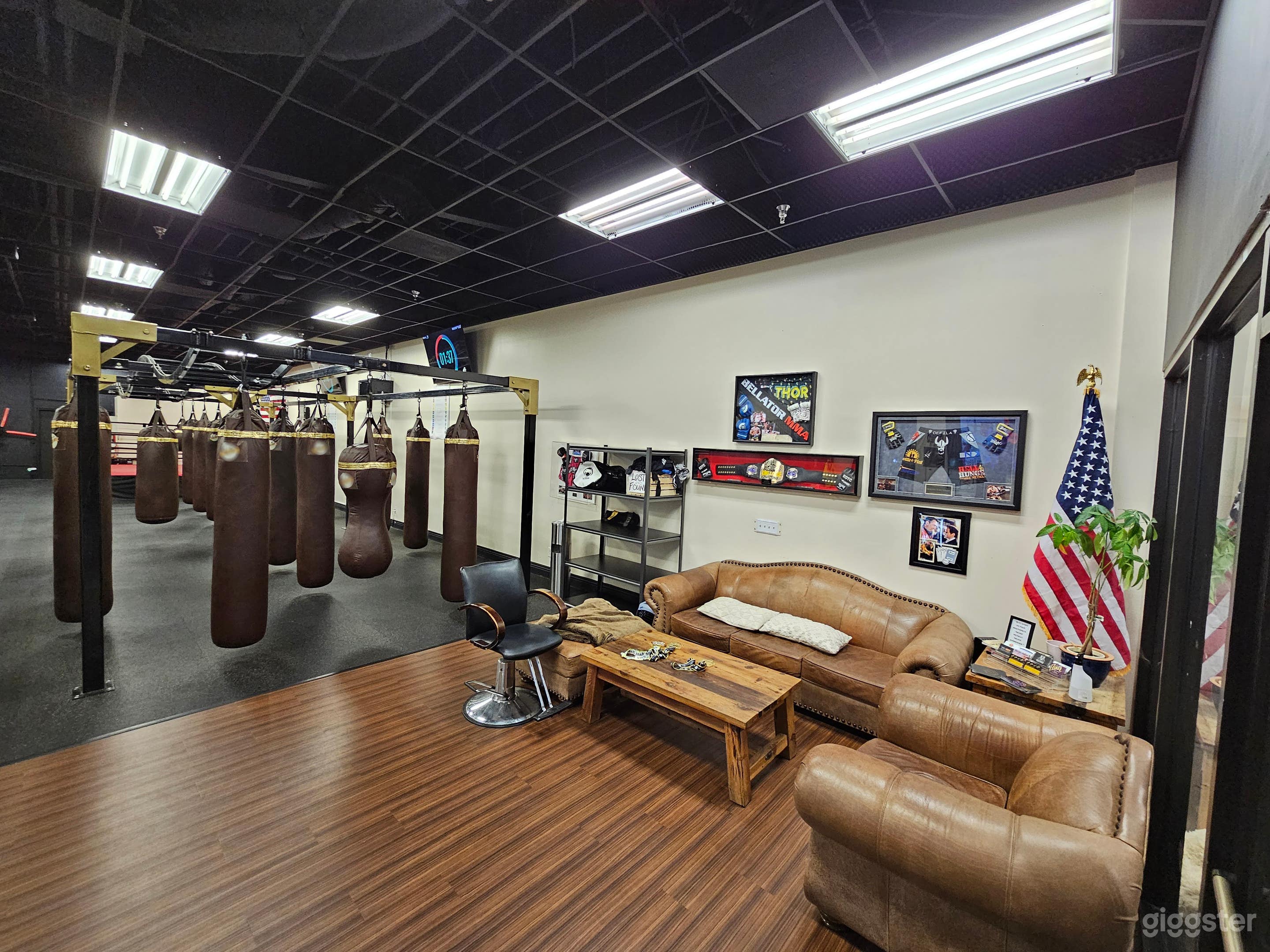 Lobby / Leather Couch Seating Area 