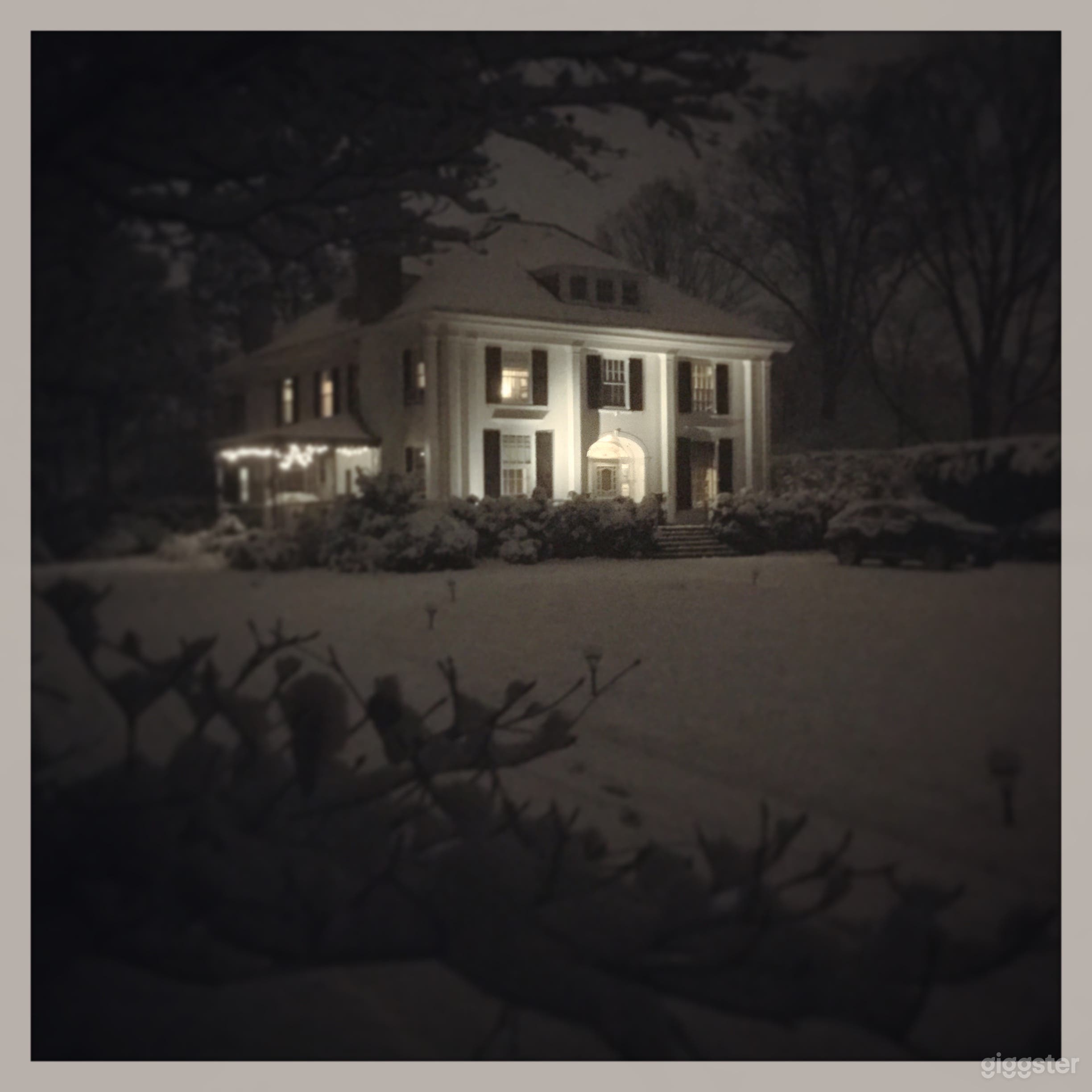 Exterior winter evening