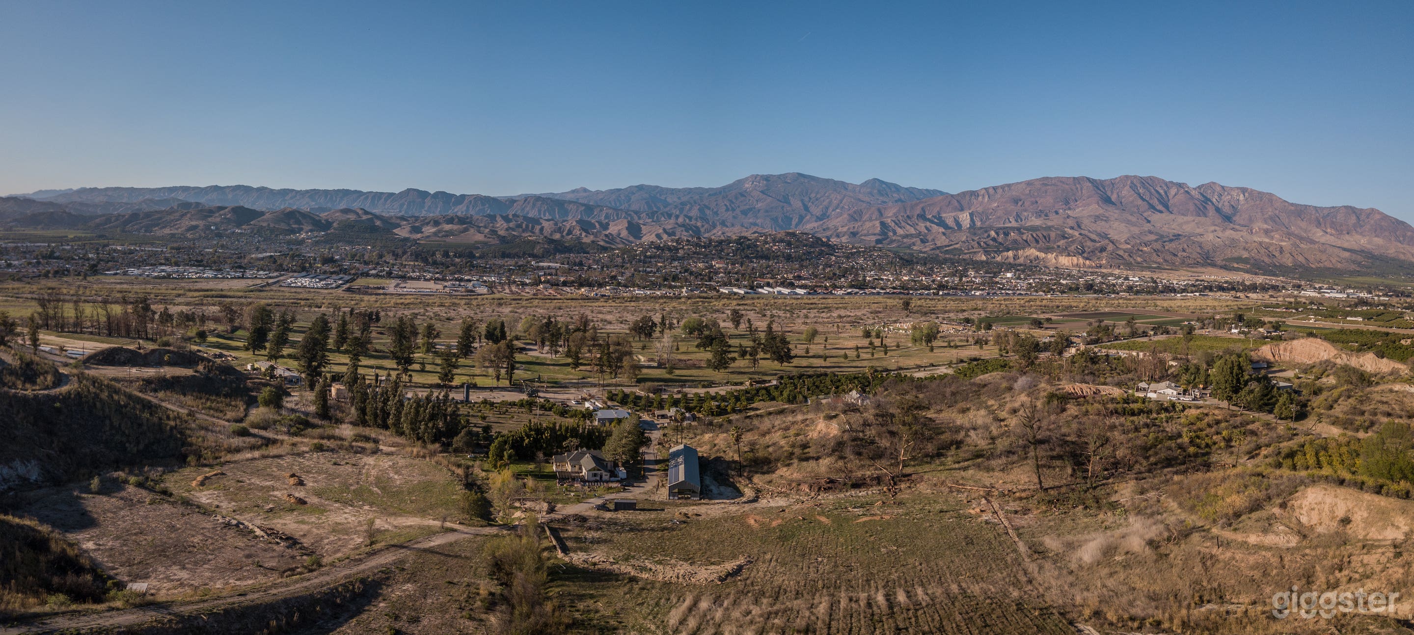 Aerial view of the property, looking down from South Mountain