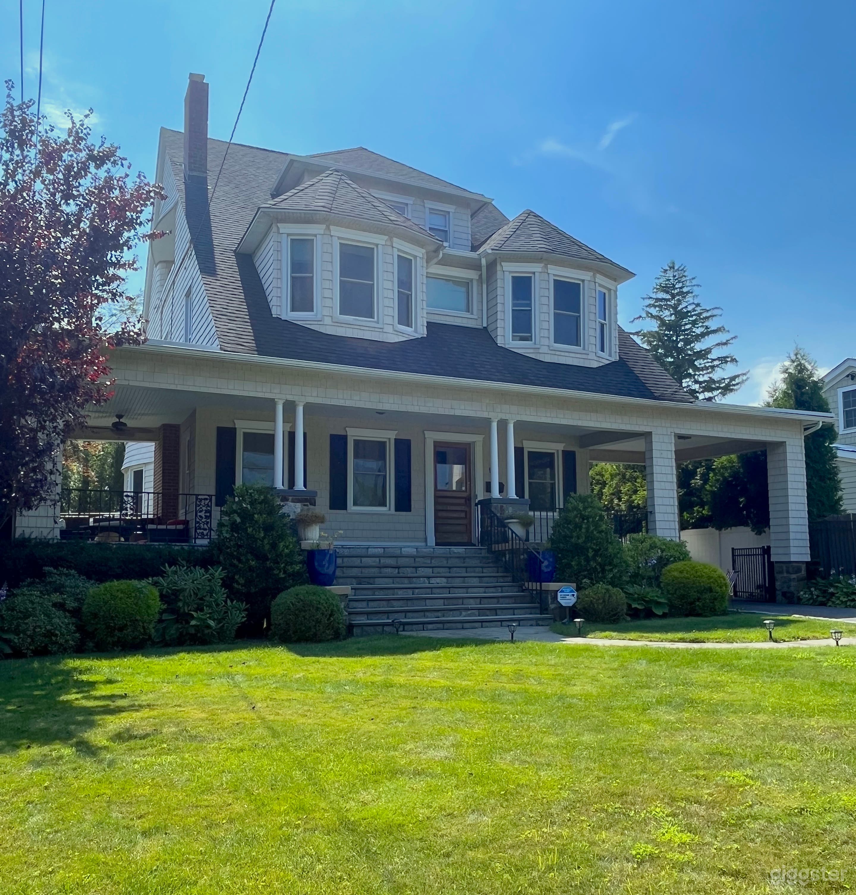 Front exterior, front yard is available for filming and recreational use, as well.