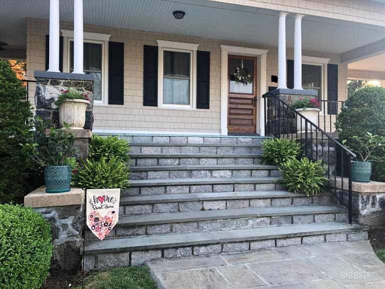 Stone steps leading to the front porch. 
 