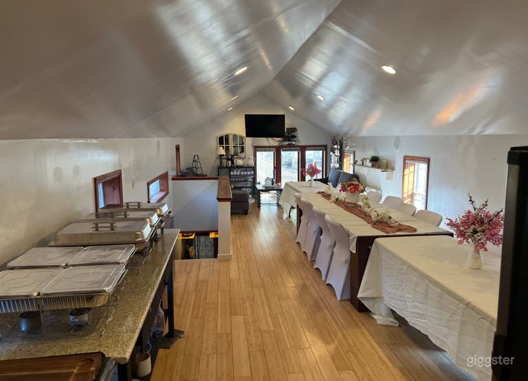  Seating for small private party in banquet room. In wall speaker systems  