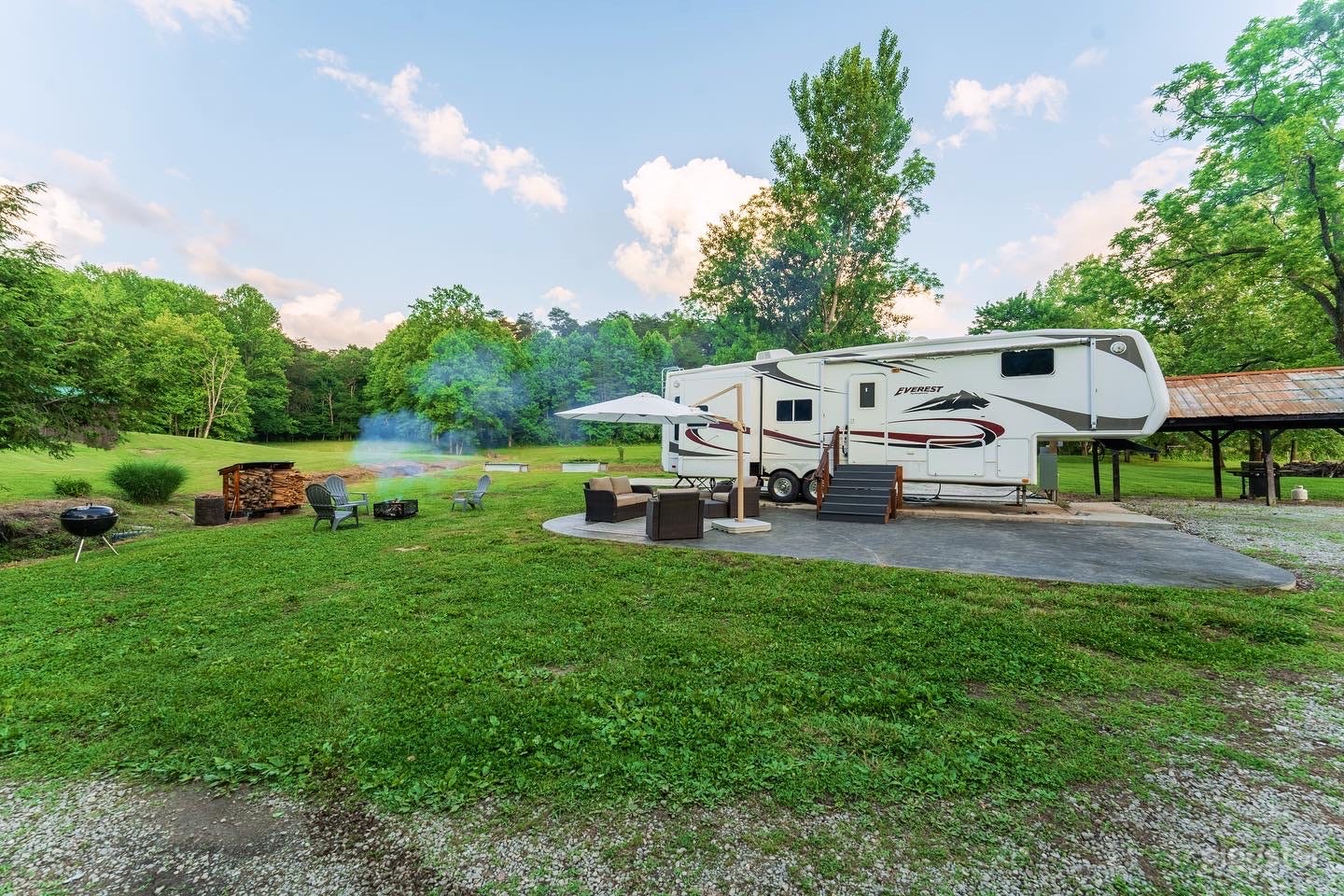 Peaceful Countryside with Forest, Fields, Lookout, and Lake Photo 3