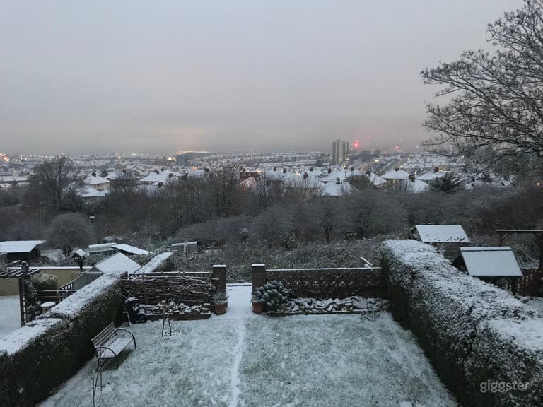  Snowy Garden &amp; Bristol view 