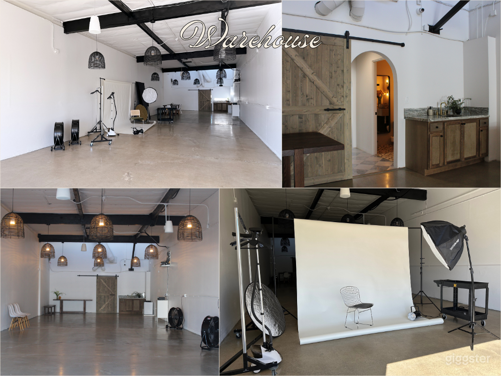 WAREHOUSE
- ~ 1400 sqft
- overhead pendant lighting
- roll-up garage door
- connected to STUDIO A
- sink countertop
- bluetooth-activated speakers
- ample natural light
- plenty of free parking