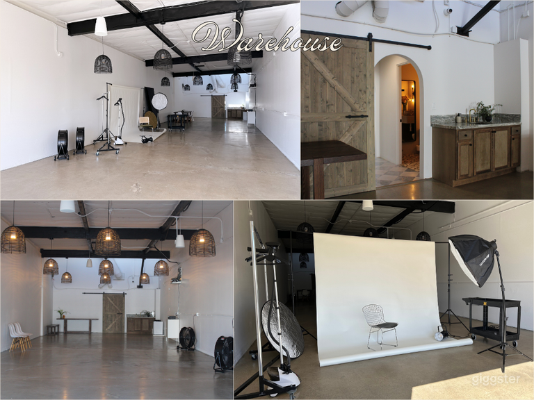  MAGAZZINO
- ~ 1400 sqft
- illuminazione a sospensione
- porta garage avvolgibile
- collegato a STUDIO A
- piano con lavandino
- altoparlanti attivati via Bluetooth
- abbondante luce naturale
- ampio parcheggio gratuito 