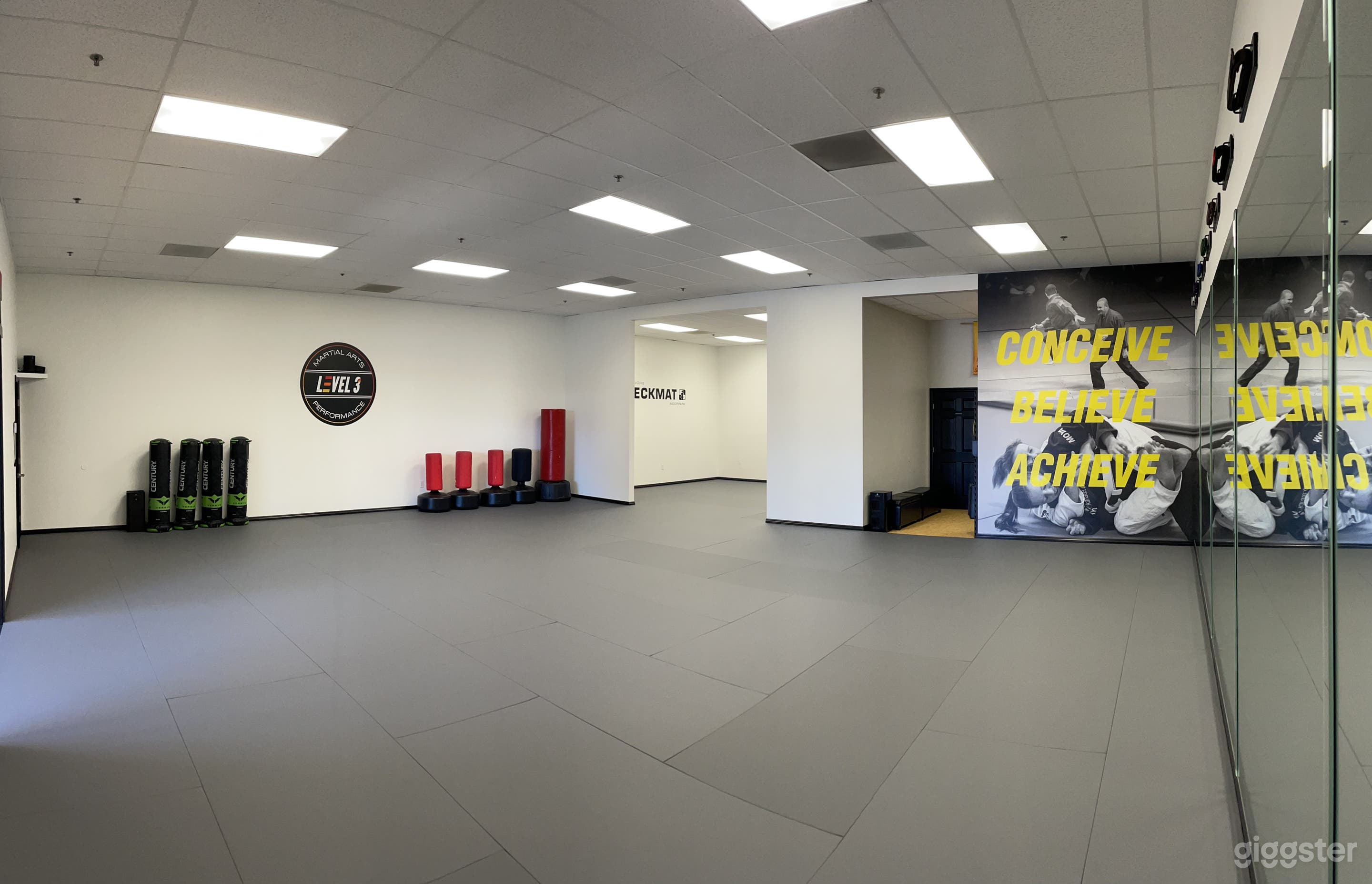 Main training area and private training area view.