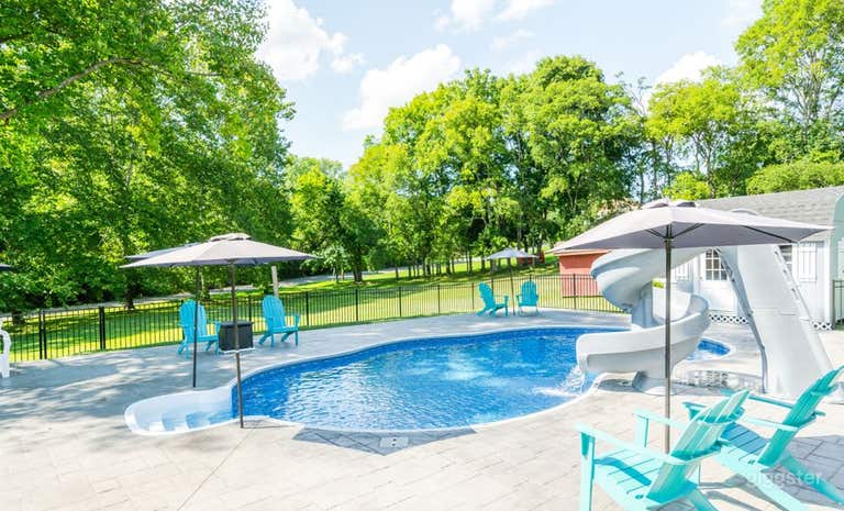  Bohemian Outdoor Patio Bar with Pool and slide 