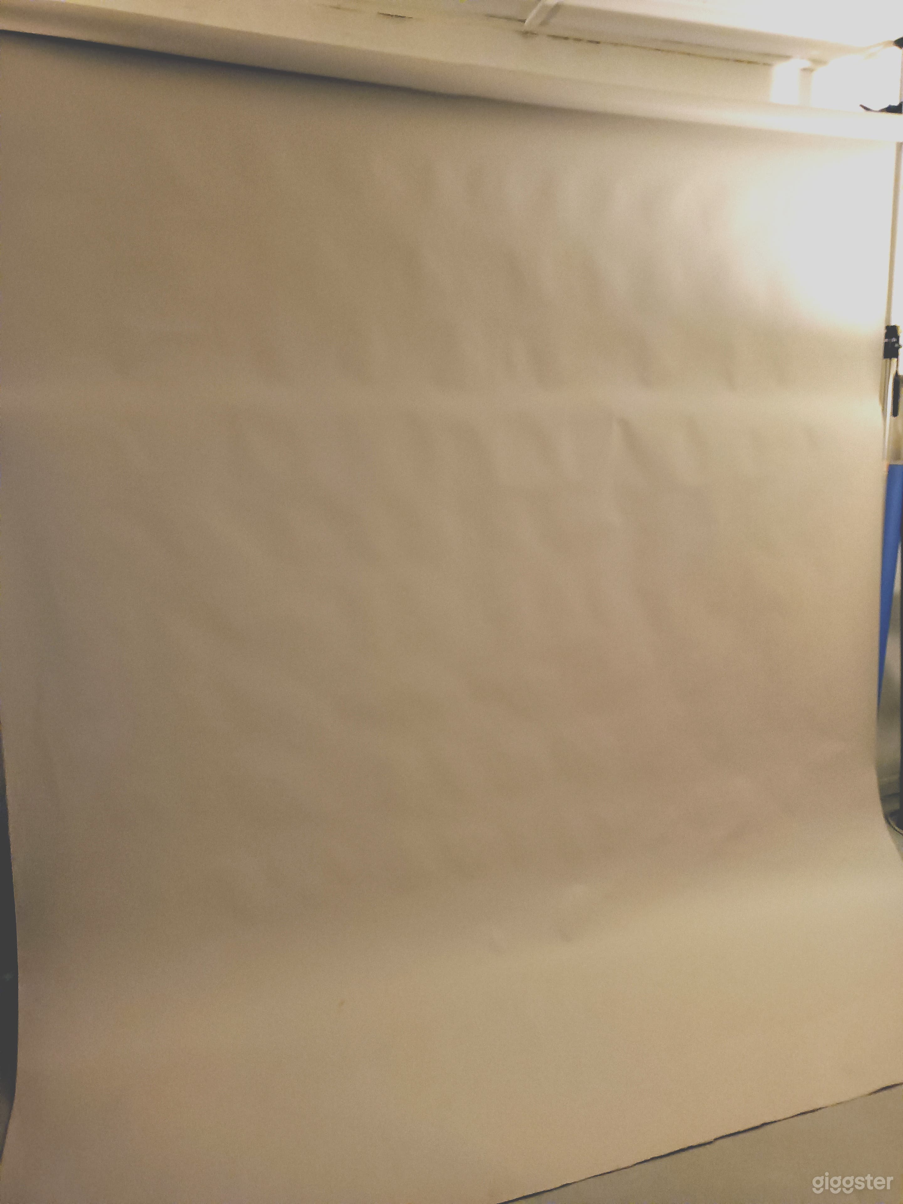 Choice of backdrop (white/grey) and Green muslin cloth backdrop for chromakey use.