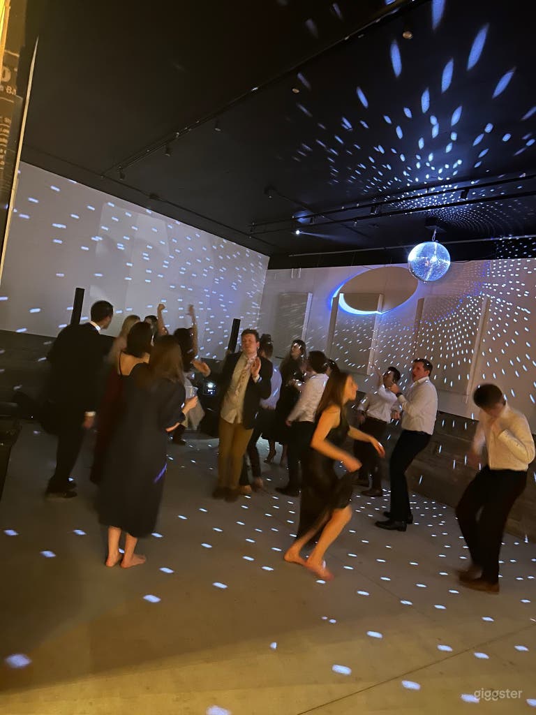 Barn setup for wedding dance party 