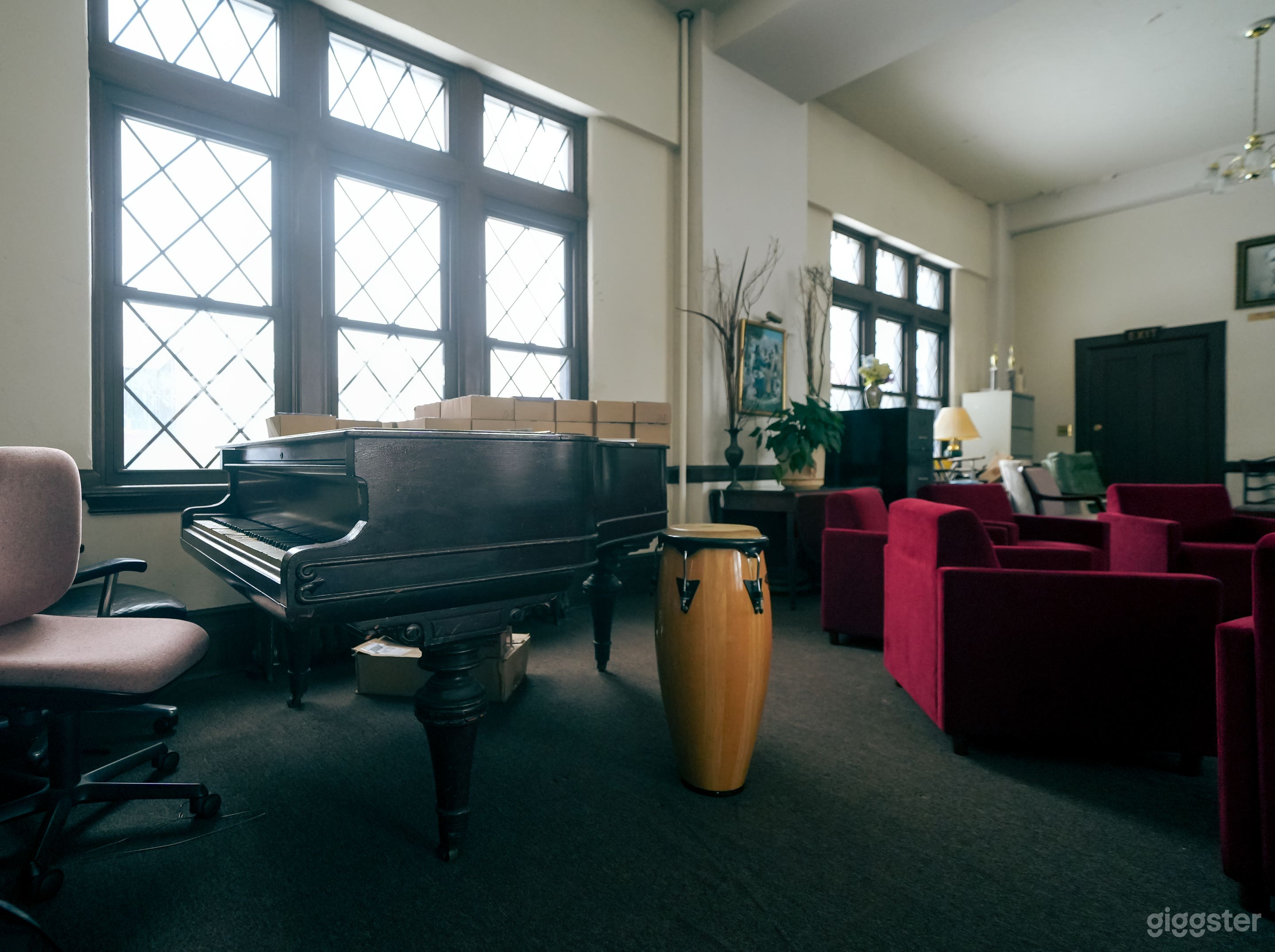 Basketball Gym with Exposed Brick and Vintage Offices Photo 4