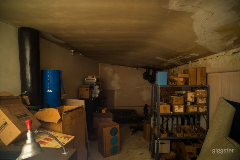  A grungy room inside the stock room 