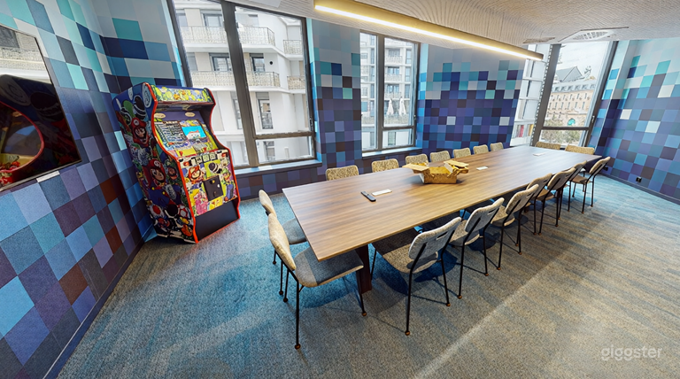  Sala de consejo moderna con estilo píxel 