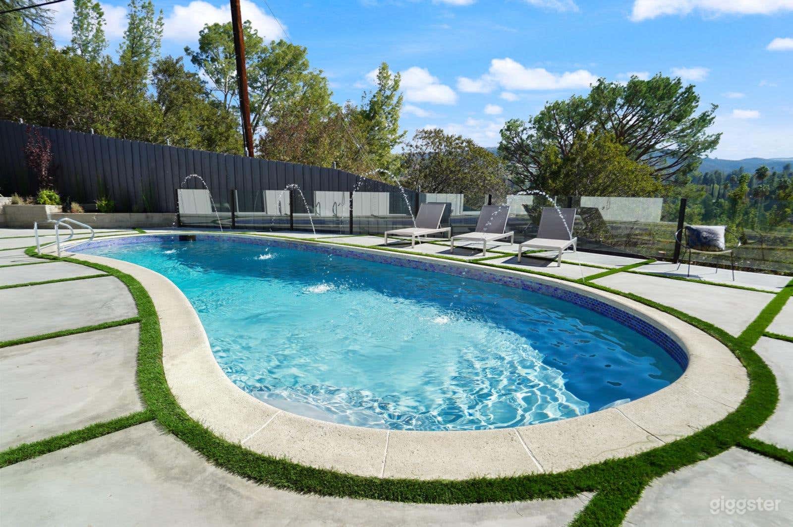 Breathtaking Midcentury Pool Escape with Panoramic Views Photo 3