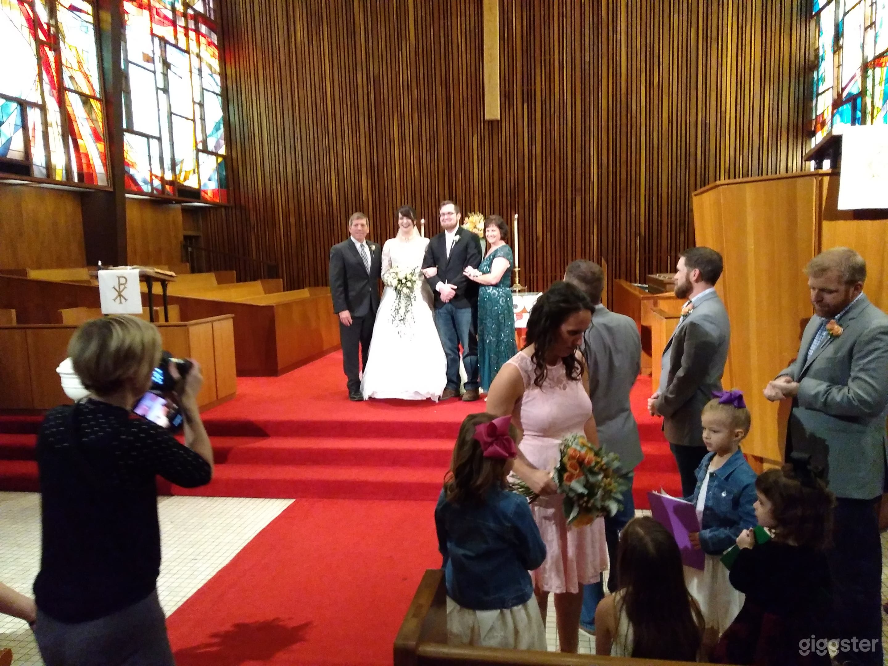 Wedding party on the chancel.