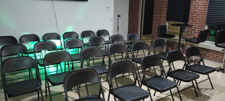  If you only need chairs and a podium, this could be the setup for you. 