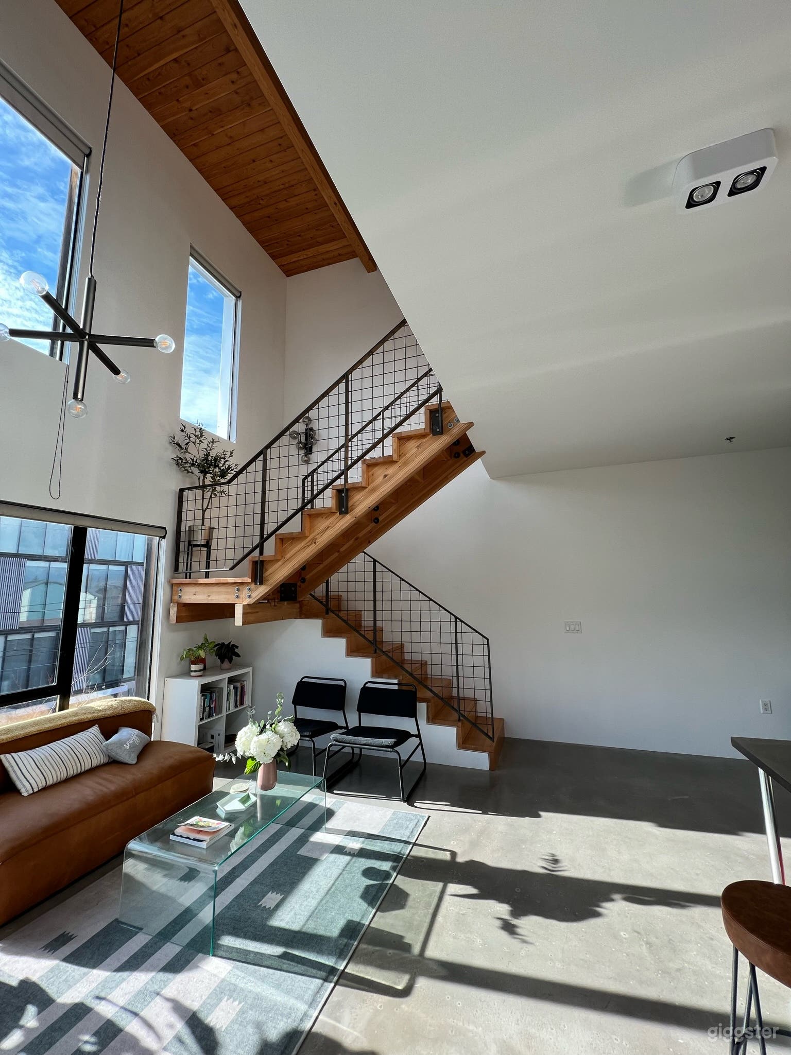 Staircase in main room.