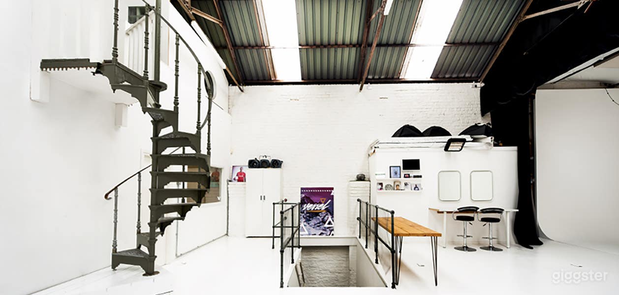 the main space in the studio. with makeup bays and space for costume dept 