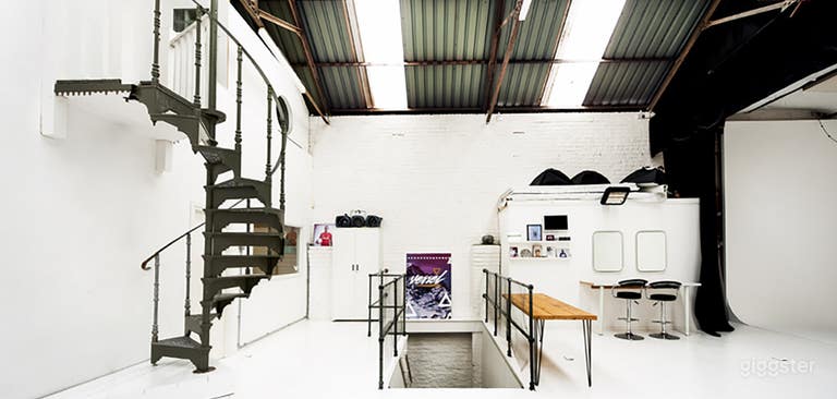  the main space in the studio. with makeup bays and space for costume dept  