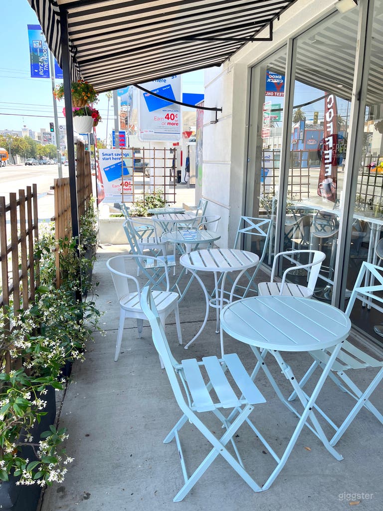  Outdoor patio. A few more tables are on the other side. 