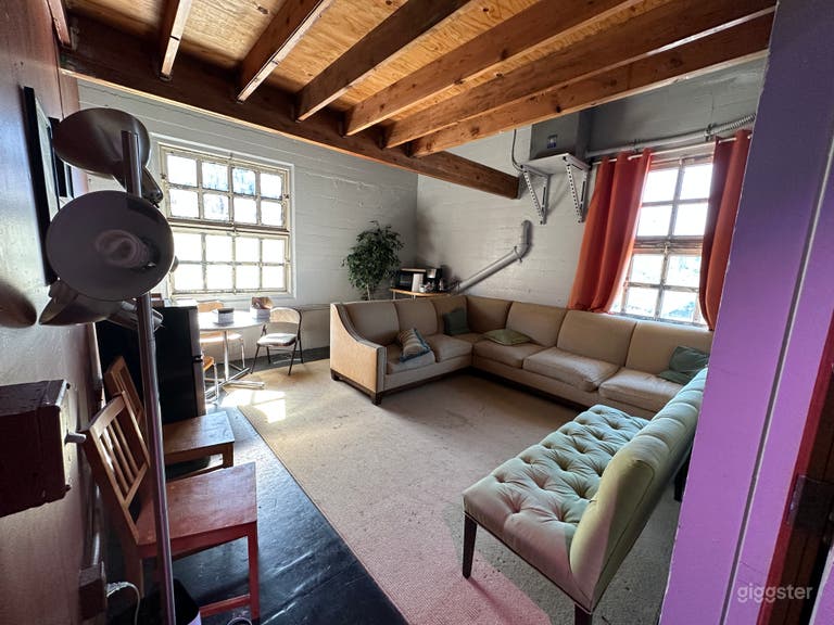  backstage green room with refrigerator and water cooler 