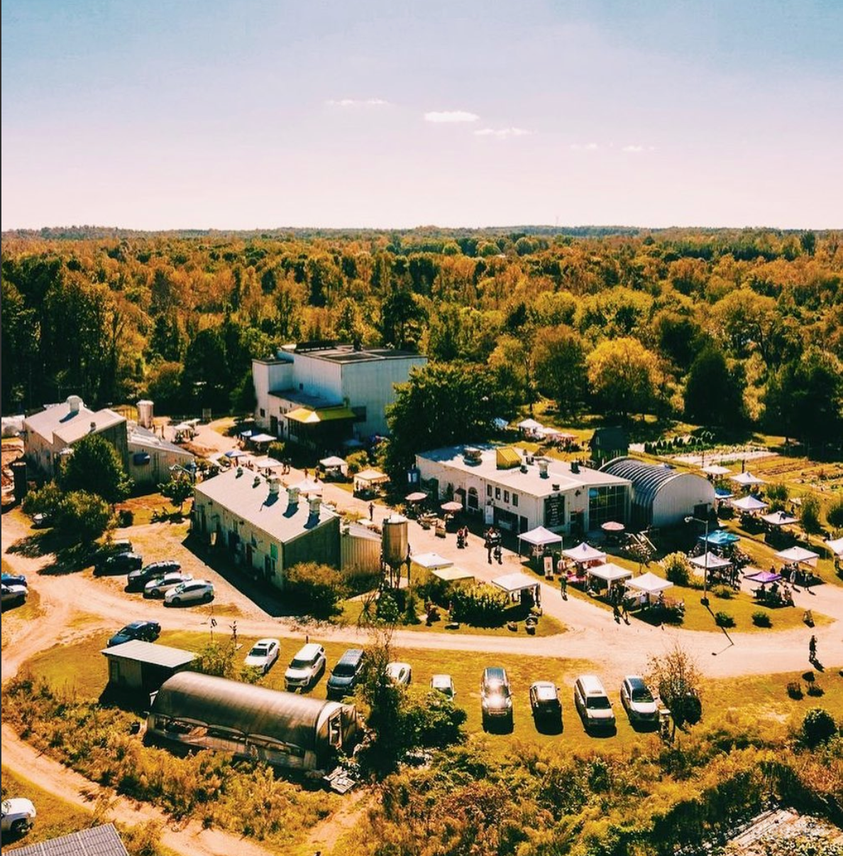 The Plant is a 17 acre campus that houses 15 small businesses, a farm, and trails in rural North Carolina.