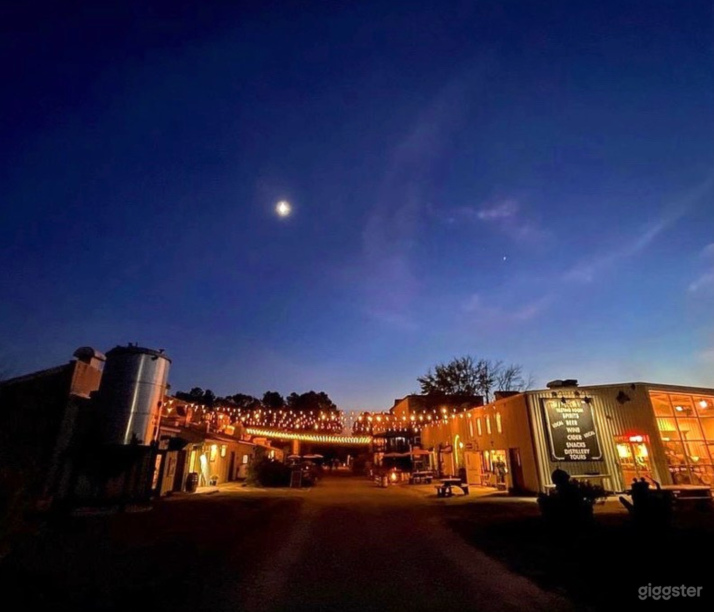 Night time at The Plant is pretty magical with circus lights and the sound of frogs.