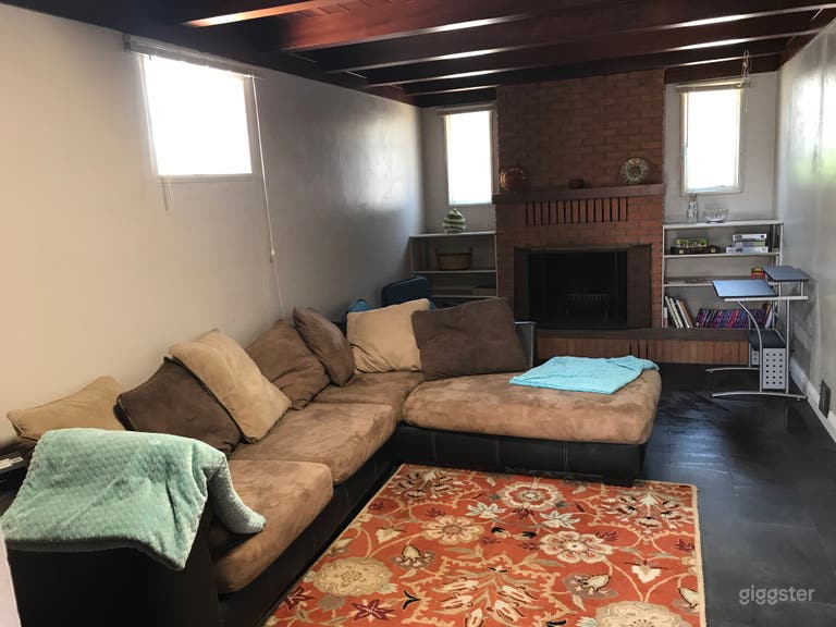  Family room with wood burning fireplace  