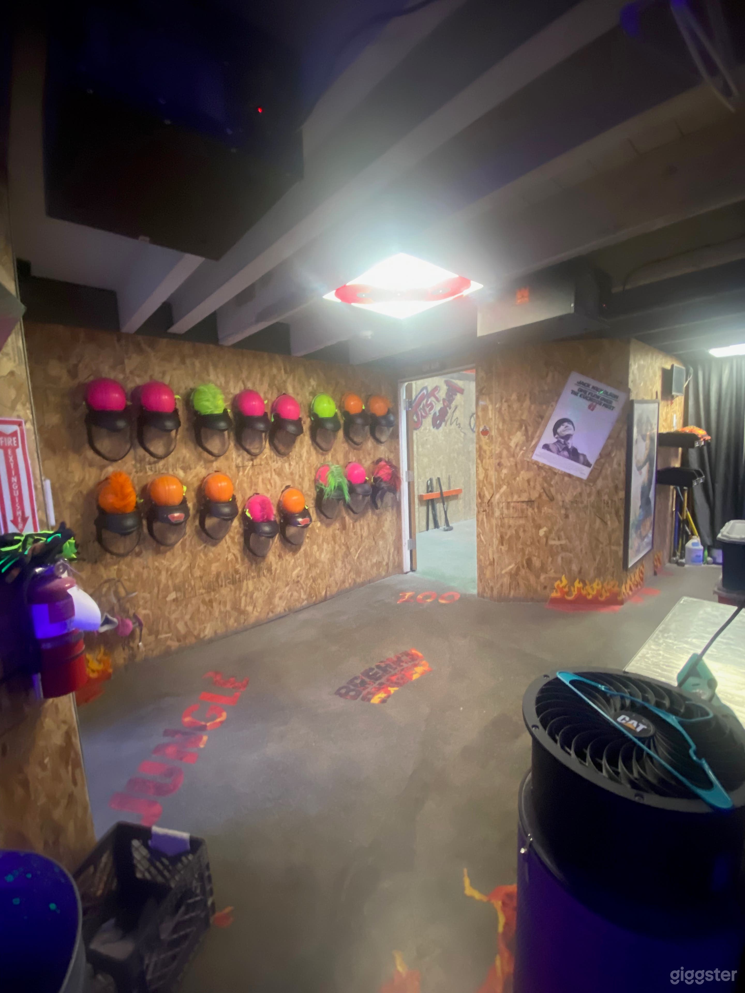 over staging area left of Entry hallway. OSB walls