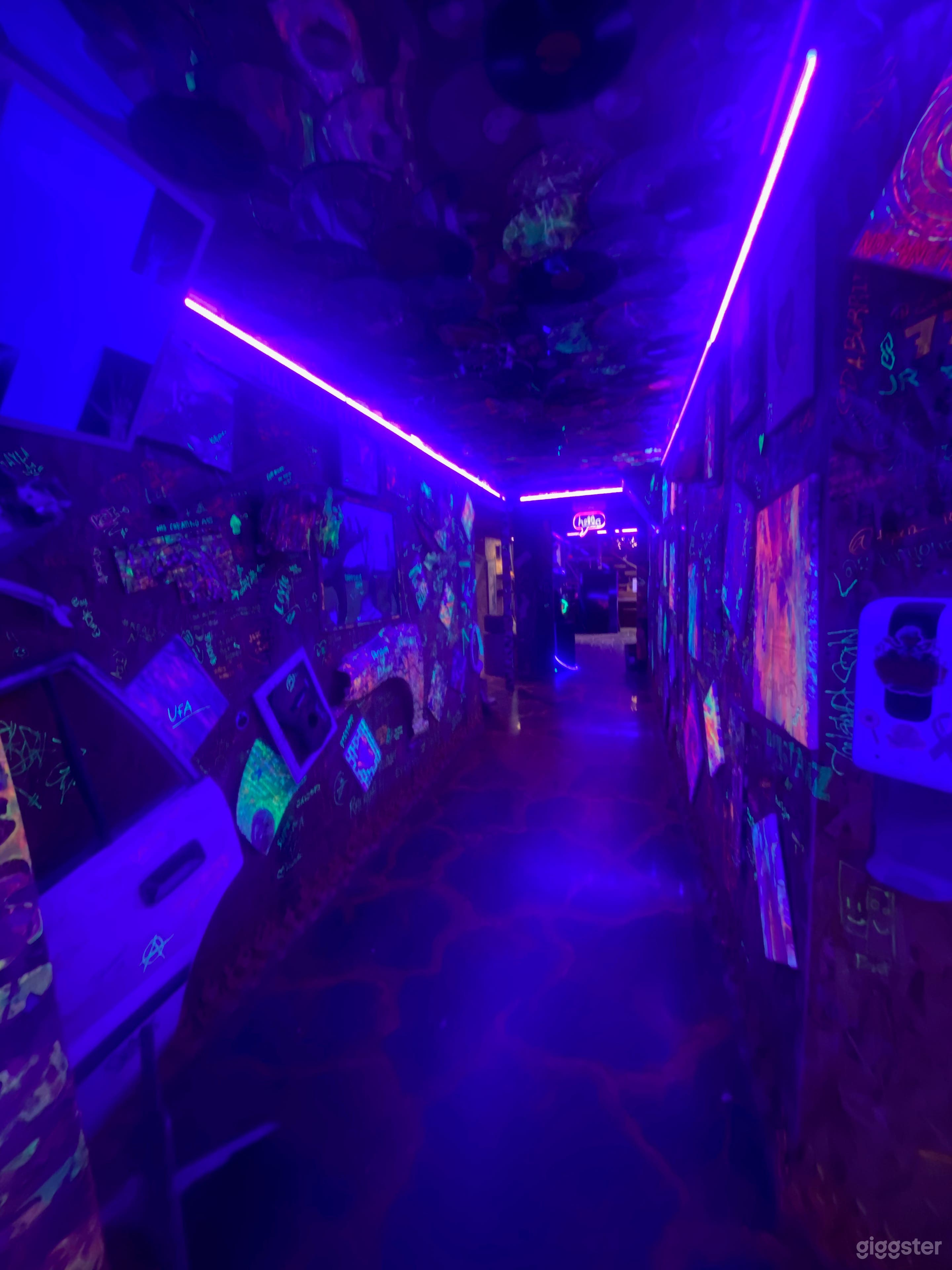 Front entry leading to merchandise and lower staging area