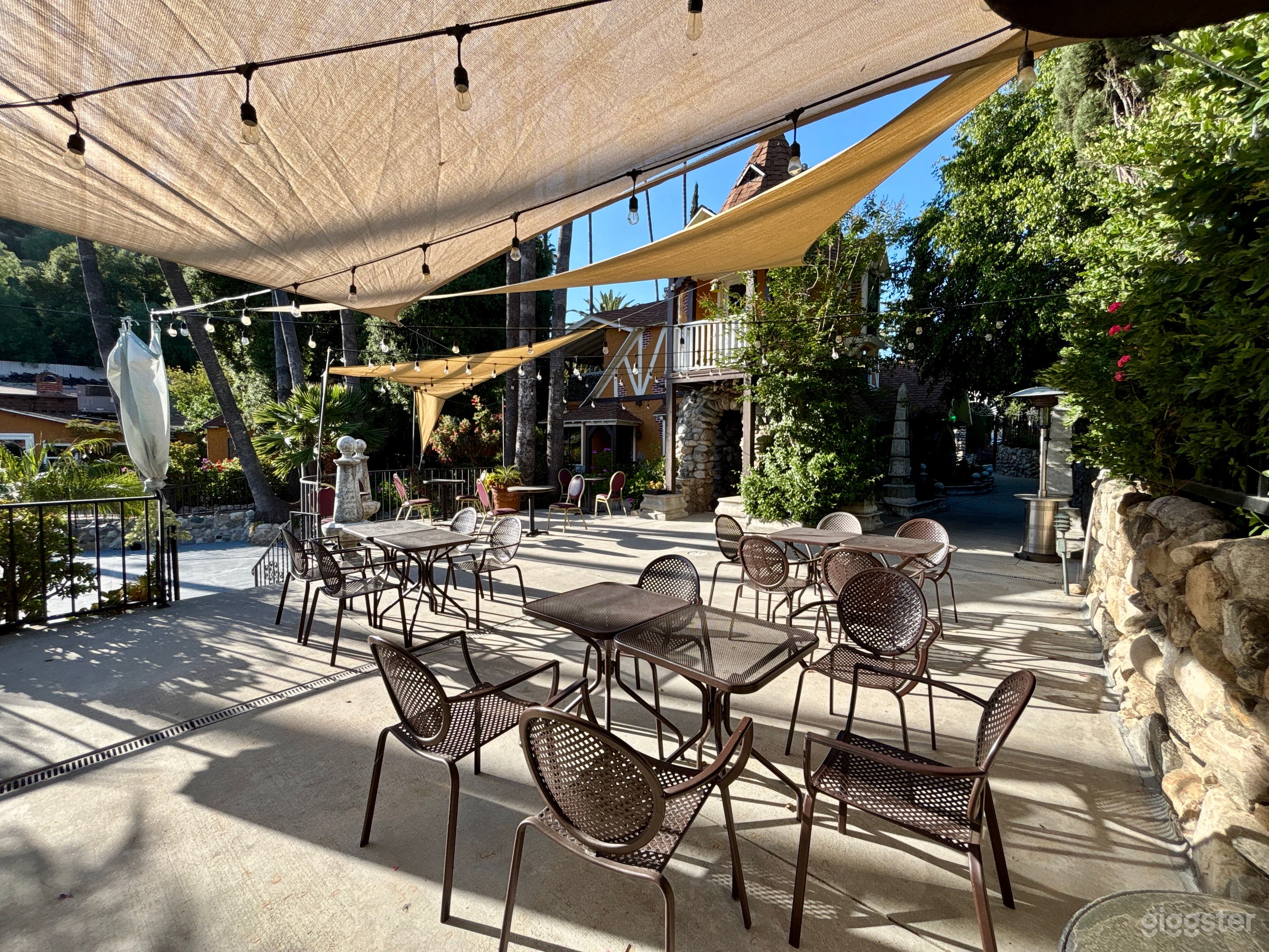 Medieval Castle Restaurant Garden Bridge Patio Photo 4