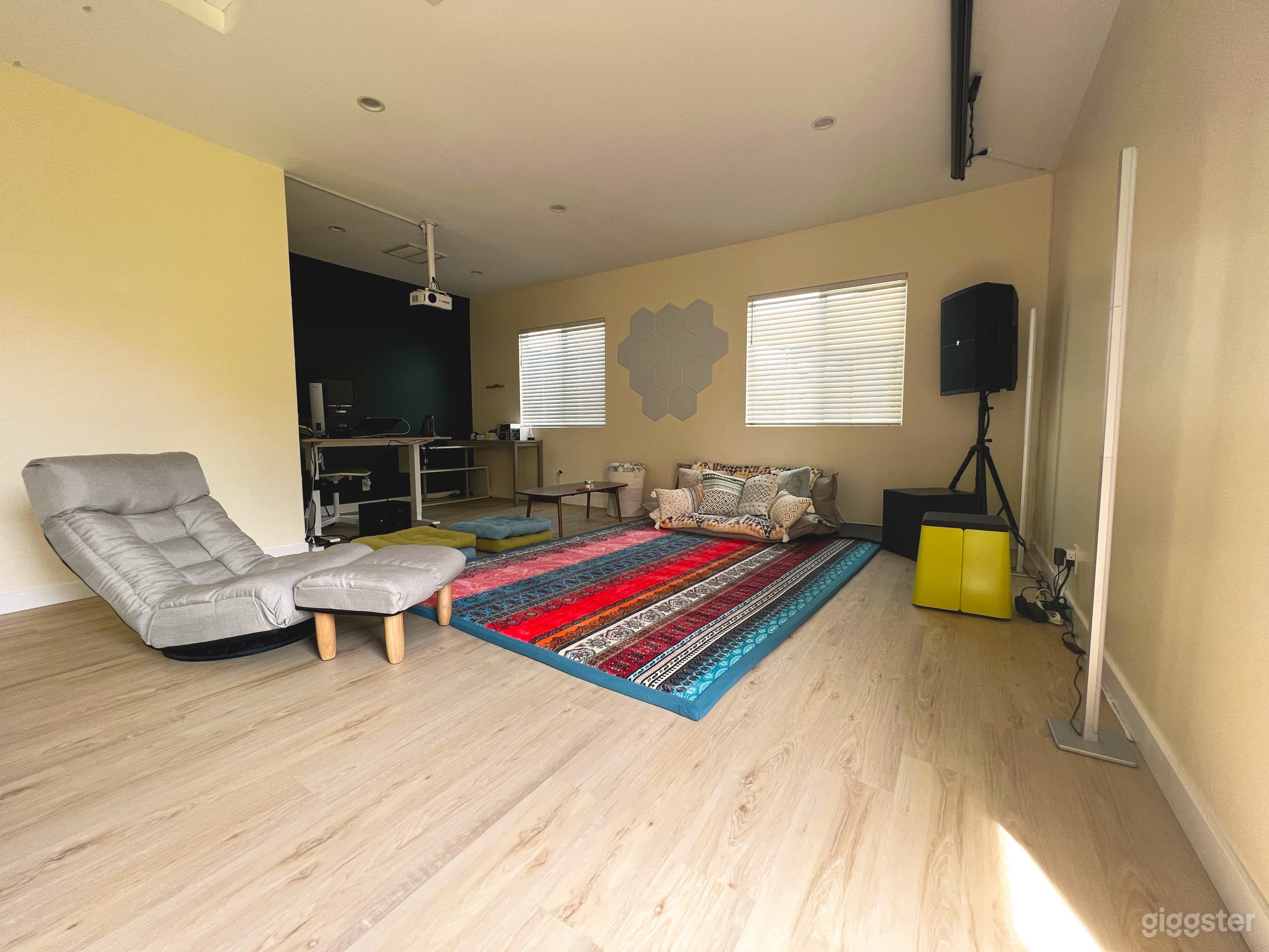 Padded rug makes the entire floor feel like a couch