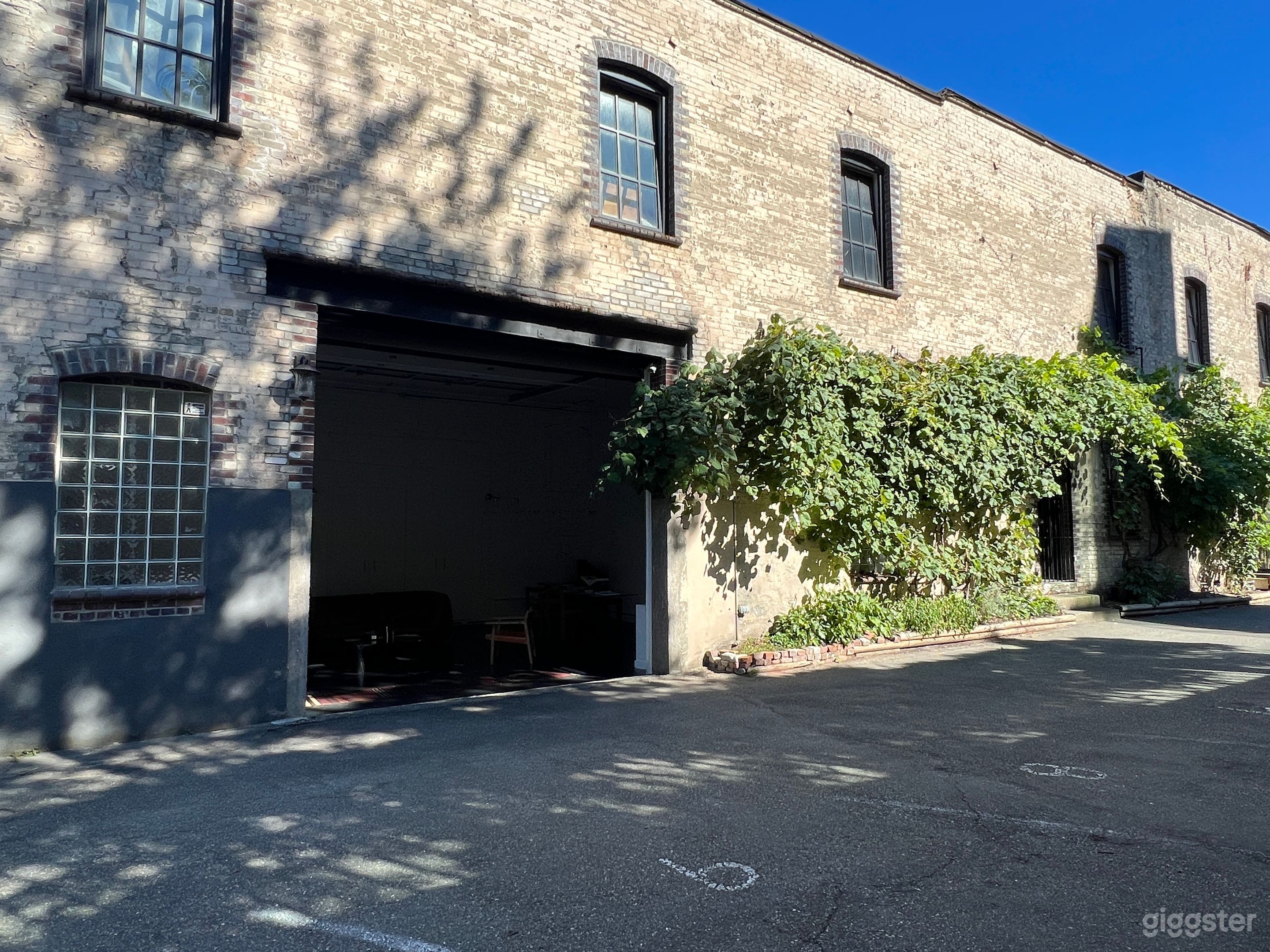 View from exterior facing garage door ground floor entrance