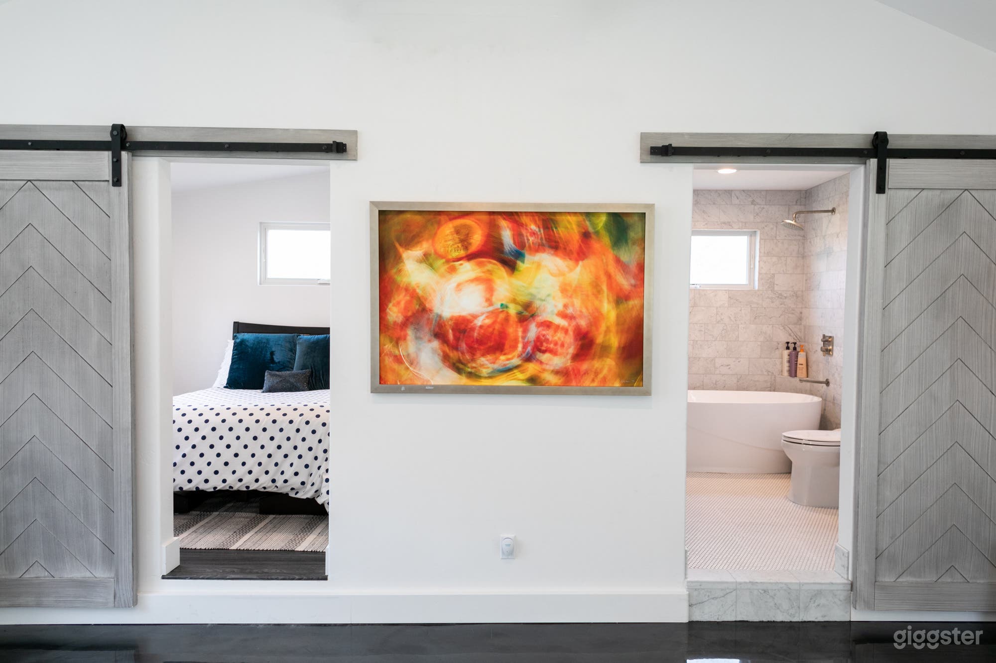 guest house bathroom and bedroom