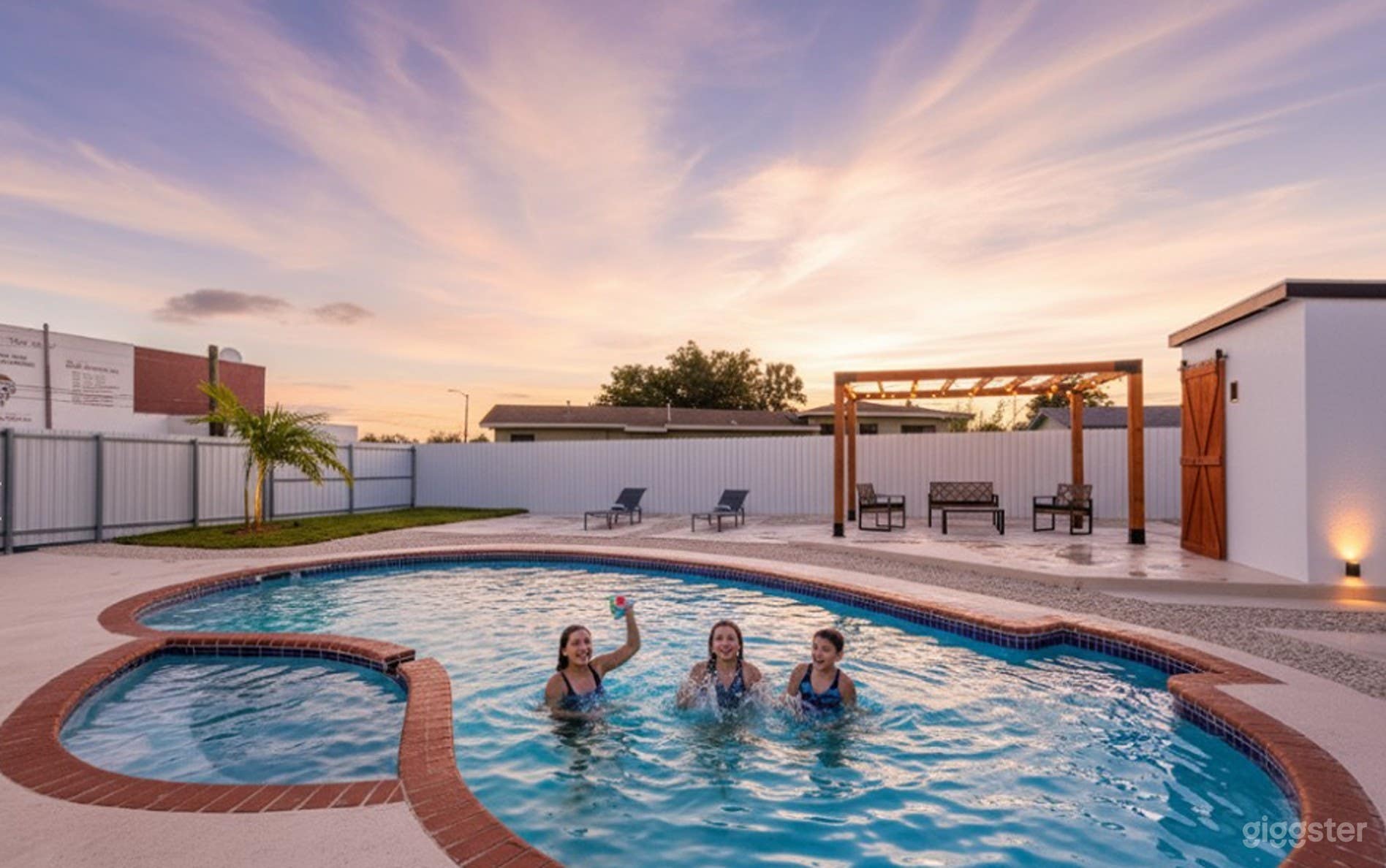 Private Pool Oasis with Sun Lounges & Pergola BBQ Patio Photo 2