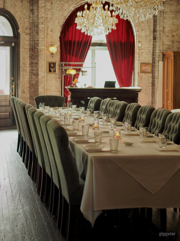  One long table with in-house furniture 